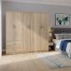 Ντουλάπα εξάφυλλη Athos Ι pakoworld sonoma 200.5x42x180εκ
