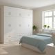 Ντουλάπα εξάφυλλη με πατάρι Athos pakoworld λευκή 240x42x240εκ