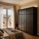 Ντουλάπα εξάφυλλη με πατάρι Athos pakoworld wenge 240x42x240εκ