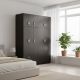 Ντουλάπα πεντάφυλλη με πατάρι Athos I pakoworld wenge 170x42x240εκ