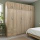 Ντουλάπα εξάφυλλη με πατάρι Athos I pakoworld sonoma 240x42x240εκ