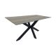 Τραπέζι Bethan pakoworld sonoma με γκρι mdf και μαύρο μέταλλο 160x80x75εκ
