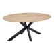 Τραπέζι Makrey pakoworld sonoma mdf- μαύρα μεταλλικά πόδια 180x90x75εκ