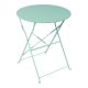 Τραπεζι Bistro pakoworld μεταλλικό αναδιπλούμενο σε μέντα απόχρωση Φ60x71εκ