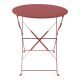 Τραπεζι Bistro pakoworld μεταλλικό αναδιπλούμενο σε απόχρωση terracotta Φ60x71εκ