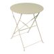 Τραπεζι Bistro pakoworld μεταλλικό αναδιπλούμενο σε μπεζ απόχρωση Φ60x71εκ