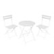 Τραπεζαρία Bistro pakoworld σετ 3τεμ μεταλλική αναδιπλούμενη σε λευκή απόχρωση Φ60x71εκ