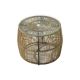 Τραπέζι Adela pakoworld pe wicker-γυαλί σε φυσική απόχρωση Φ47x38εκ