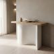 Κονσόλα Jeckie pakoworld ξύλο ελάτου-mdf oak-λευκό 120x38x80εκ