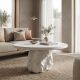 Τραπέζι σαλονιού Zinol pakoworld mdf-polyresin λευκό Φ77x36εκ