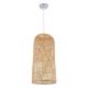 Bamboo Tower - Κρεμαστό Μονόφωτο E27 Boho Μπαμπού Φυσικό Πλέγμα - Μ25 x Π25 x Υ50cm