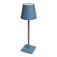 VenCore 2792-10009 - LED Table Light Rechargeable CCT Light Blue Matte - Διακοσμητικό Φωτιστικό LED Μπλε Ματ Μεταλλικό Πορτατίφ Επαναφορτιζόμενο USB - Touch ON-OFF-Change Color - Μπαταρία 1800mAh - Ψυχρο - Ημέρας - Θερμό CCT - Φ11 x Υ36cm