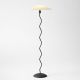 VenCore Curion Black 6091-20009 - Μοντέρνο Επιδαπέδιο Φωτιστικό Μονόφωτο Μαύρο Αλουμίνιο και Μπέζ Καπέλο με Βάση-Ντουί 1xE27 - Φ40 x Υ155cm