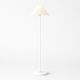 VenCore Velune White 6091-20012 - Μοντέρνο Επιδαπέδιο Φωτιστικό Μονόφωτο Λευκό Αλουμίνιο και Μπέζ Καπέλο με Βάση-Ντουί 1xE27 - Φ35 x Υ150cm