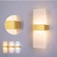 VenCore Aether Gold 6093-20032 - Μοντέρνο Επιτοίχιο Φωτιστικό Απλίκα LED 12W Χρυσό Αλουμίνιο και Plexiglass με Ρυθμιζόμενο CCT Λευκό - Ημέρας - Θερμό - Χειρισμός CCT μέσω Διακόπτη On-Off