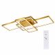 VenCore Nexar Gold 7741-20027 - Μοντέρνο Φωτιστικό Οροφής Πλαφονιέρα LED 100W Χρυσό Αλουμίνιο με Ρυθμιζόμενο CCT Λευκό - Ημέρας - Θερμό & Χειριστήριο - Μ85 x Π45 x Υ10cm