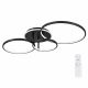 VenCore Elora Black 7741-20028 - Μοντέρνο Φωτιστικό Οροφής Πλαφονιέρα LED 100W Μαύρο Αλουμίνιο με Ρυθμιζόμενο CCT Λευκό - Ημέρας - Θερμό & Χειριστήριο - Μ82 x Π48 x Υ14cm