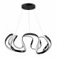 VenCore Nuvia Black 7741-20031 - Μοντέρνο Κρεμαστό Φωτιστικό Οροφής LED 45W Μαύρο Αλουμίνιο με Ρυθμιζόμενο CCT Λευκό - Ημέρας - Θερμό & Χειριστήριο - Φ48 x Υ18cm