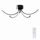VenCore Vento Black 7741-20046 - Μοντέρνο Φωτιστικό Οροφής Πλαφονιέρα LED 45W Μαύρο Αλουμίνιο με Ρυθμιζόμενο CCT Λευκό - Ημέρας - Θερμό & Χειριστήριο - Φ53 x Υ16cm