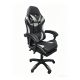 A9937 ΜΑΥΡΟ/ΓΚΡΙ PVC ΠΟΛΥΘΡΟΝΑ GAMING/ΜΕ ΥΠΟΠΟΔΙΟ 64X59X43-112/53-125εκ.